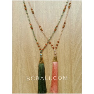 golden cup exclusive necklaces tassels crystal bead